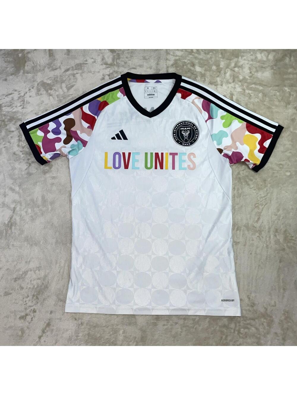 2023 Adidas MLS Inter Miami Soccer Pre Match LGBTQ+ Pride Jersey Mens M Rainbow